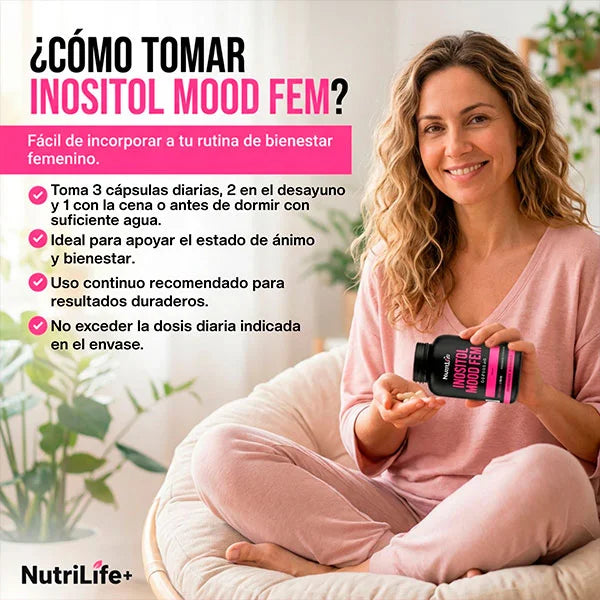 Inositol Mood Fem: Reduce grasa abdominal regulando tu azúcar.