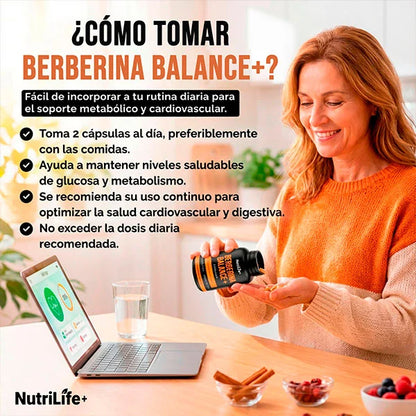 Berberina Balance+: Potente regulador de glucosa y bienestar.